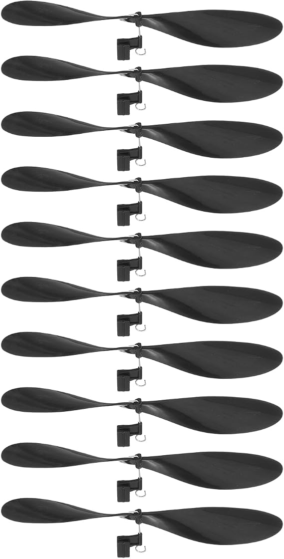 sourcing map Plastic Propeller, Propeller Props Blade Helicopter Kit 7" Fold Resistant for STEM Activities Powered Airplanes DIY Science(Black, Pack of 10)