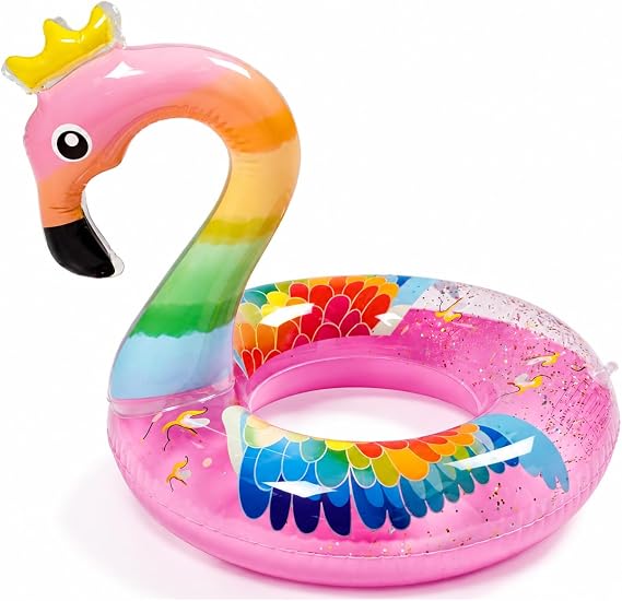Flamingo Swimming Ring, Inflatable Pool Float, Swimming Ring, Round Pool Float, for Summer Party Water Fun Beach