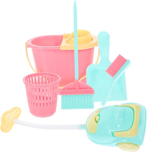 Mini Cleaning Tool for Dollhouse Housekeeping Kit Vividly Designed Cleaning Supplies for Role Play Doll House Decoration
