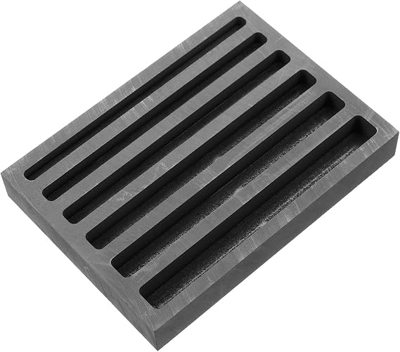 Graphite Ingot Mold for Metalworkers, Six-Channel Casting Crucible