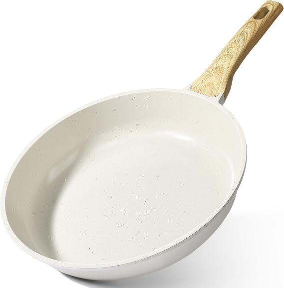 GiPP Non-stick Ceramic Frying Pans, Healthy and Non-Toxic Frying Pan, Induction Compatible, PFAS and PFOA Free, Dishwasher Safe (White, 24 cm)
