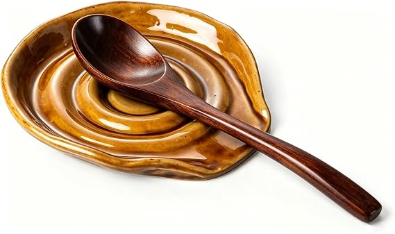 Spoon Holder for Kitchen Countertop Ceramic Spoon Holder Ceramic Tableware Holder Kitchen Spoon Stand - Essential Kitchen Utensils & Accessories (Antique Copper)