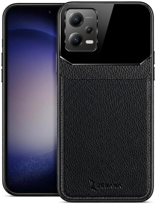 Zebana Xiaomi Poco X5 5G ile Uyumlu Kılıf Zebana Lens Deri Kılıf Siyah