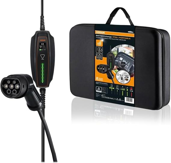OSRAM BATTERYCharge 7PIN | Tip2 Elektrikli Araçlar için 230V Taşınabilir Şarj Kablosu