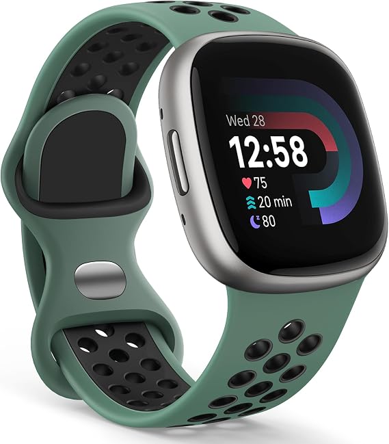 Yoohoo Silicone Straps Compatible with Fitbit Versa 4/Versa 3/Sense 2/Sense