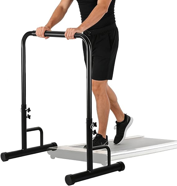 ウォーキングパッドハンドルバーのみ、高さ31.4インチ~43インチ、耐荷重440ポンド - 24.5インチ幅のトレッドミル用ユニバーサル安全手すり、滑り止めベース、工具不要の組み立て、頑丈なサポート。