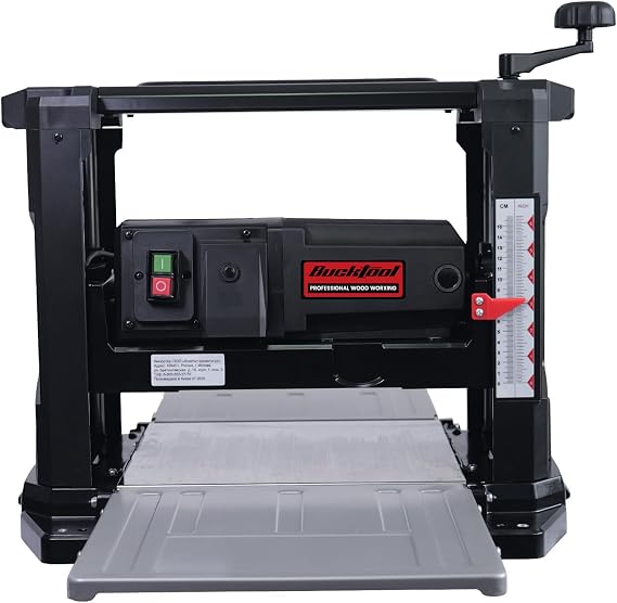 BUCKTOOL 330mm Thickness Planer, 1800W Benchtop Wood Thicknesser, 9500 RPM