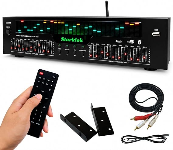 Equalizer 31 Band Stereo Graphic Equalizer Professional Spectrum Analyzer Sound Processor Sound System Noise Reduction Sound Optimisation for Music Performances Recording Studio