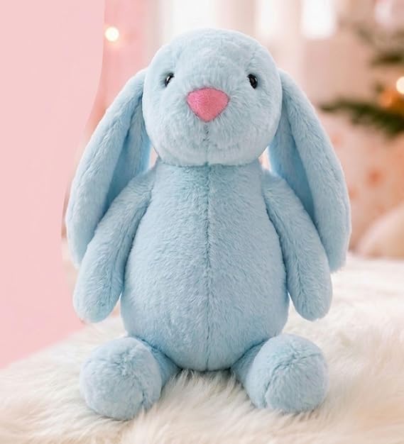 Uyku Arkadaşım PAPYONLU Uzun Kulak Bunny Peluş Tavşan 65 cm Mavi