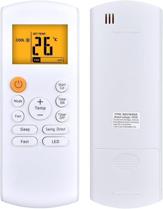 RETROSUN Replacement Air Conditioner Remote Control Compatible with Midea Mrcool Frimec Klimaire Air Conditioner RG57B/BGE RG57B1/BGE