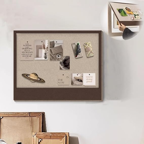Fuse Box Cover Cabinet Circuit Breaker Box Cover Decorative Wall, Flip-Up Felt Decorative Painting of Electricity Meter, 16 20 24 in Self-adhesive Fuse Box Cover(Brown,W40 x L60 cm (15.8 x 23.6 in))