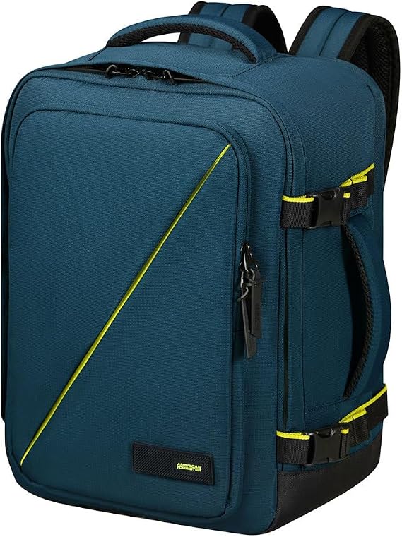 American Tourister Take2Cabin – Wizz Air/Vueling Cabin Bag 30 x 20 x 40 cm, 26.5 L, 1.6 kg, Carry-on Luggage, Airplane Backpack S/M Under Seat, Blue (Harbor Blue)