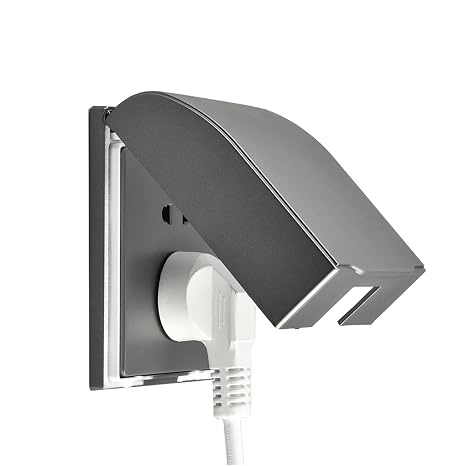 Waterproof Wall Switch Socket Switch Plug Box Avoid Water Splashing Into the Socket (Grey)