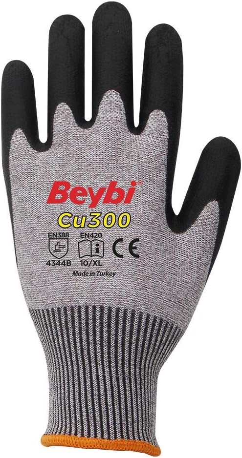 Beybi Cu300 Poliüretan Kaplı Kesilmeye Dirençli Eldiven (9 beden)
