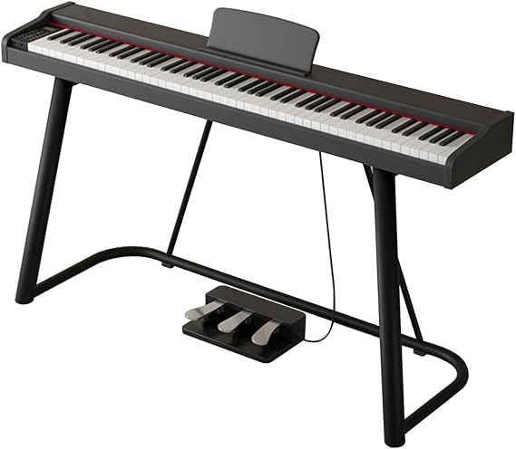 Piano Keyboard 88 Keys Beginner Digital Piano Velocity-Sensitive Keys Portable Electric Piano With Stand, Triple Pedal, Carrying Bag And Music Sheet(Black)