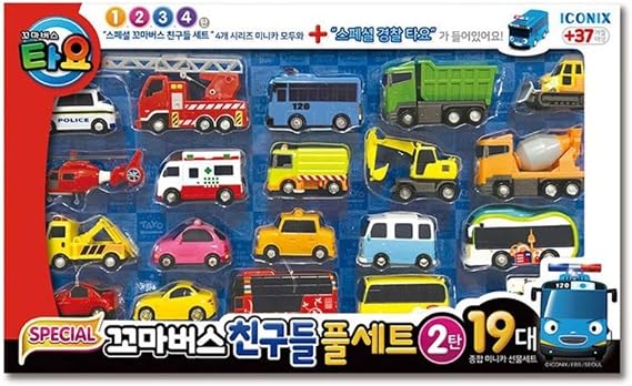 ICONIX Chibi Bus TAYO FRIENDS Special Mini Car Set, 19 Types, 37 Months + Parallel Import