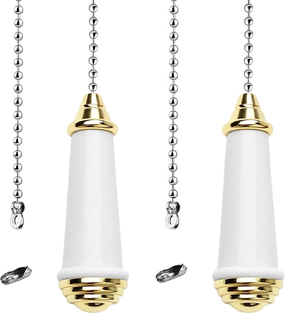 2PCS Ceramic Light Pull Chain Extension with 85cm Ball Chain
