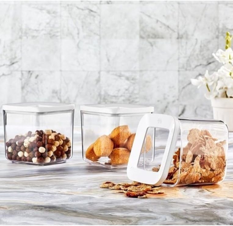 Vip Ahmet Vacuum Storage Container Set of 3 700 Ml, TRANSPARENT
