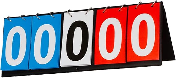 Ailan Portable Score Keeper Sports Scoreboard 4/5/6 Digit Easy To Flip Coaches At Competitions 4/5/6 Digit Score Keeper Tabletop Flip Scoreboard Football Sports Coaches Games