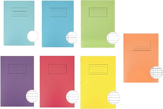 exercise book A4, Mixed Rulings - pack of 7 books