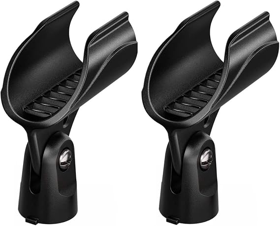 Generic Microphone Clips Clamp Holder Replacement for Microphone Stands, Mic Stand Wireless Microphone Handheld transmiters, 2 Pack
