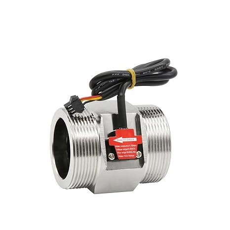 High Sensitivity Liquid Flow Sensor G1 G1/2 G1/4 G3/4 1 Inch 1.5 Inch Stainless Steel 304 Hall High Temperature Water Flow Sensor Accurate Measurements(DN20 G3-4)