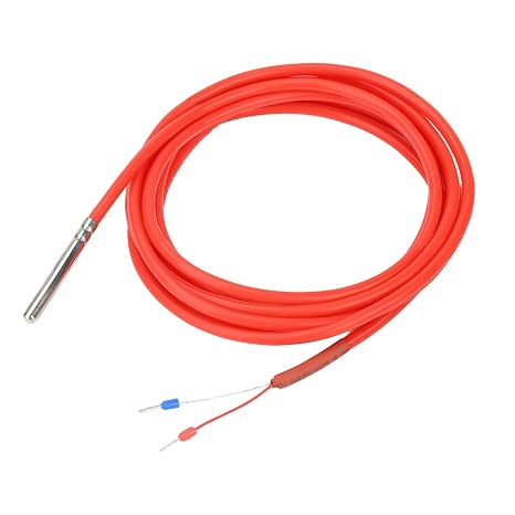 Aideepen PT1000 Temperature Sensor 1 Piece 2 Metre Silicone Cable Digital Waterproof Temperature Sensor with Stainless Steel Probe Temperature Measuring Range -50°C ~ 180°C