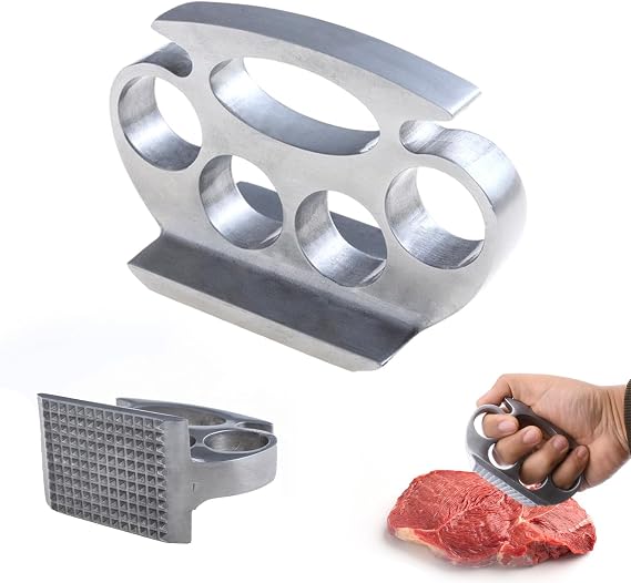 Meat Tenderizer Hammer Stainless Aluminum Small Hand Meat Hammer Metal Meat Mallet Durable Meat Tenderiser Mallet Kitchen Tool Meat Smasher Meat Press for Steak Chicken Fish BBQ Tenderloin