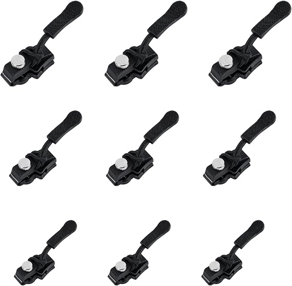 9 Pcs Zip Repair Kit,3 Sizes Zipper Repair Kit,Replacement Zipper Pulls