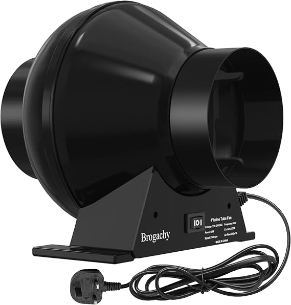 Inline Extractor Fan 100mm lower noise For Garage Basement [Energy Class A]