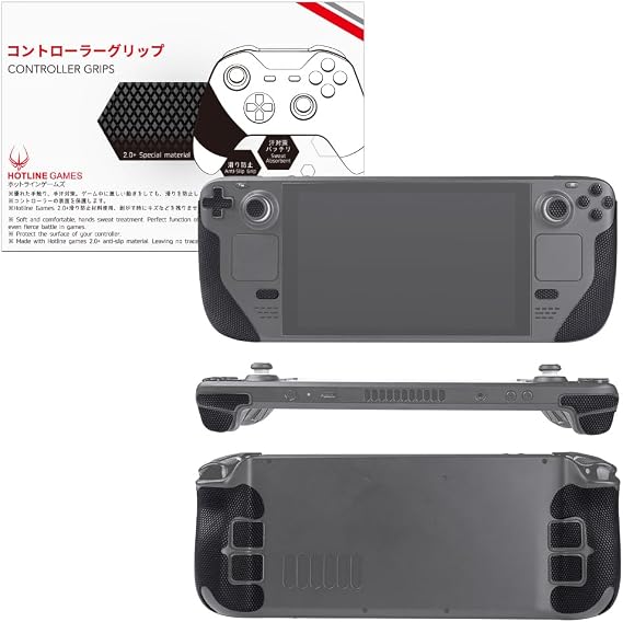Hotline Games 2.0 Plus Anti-Skid Controller Grip Compatible with Steam Deck Controller, Textured Soft Skin Kit, Pre-Cut, Easy to Apply, Sweat-Absorbent (for Handle Grips+Buttons+Triggers)