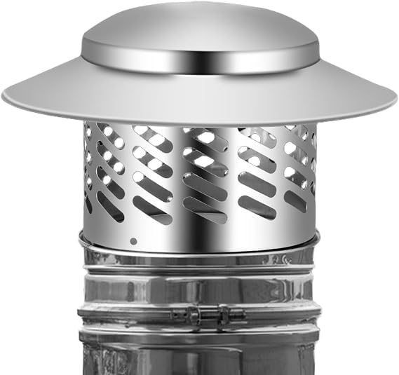 Chimney Cover | Stainless Steel Exhaust Topper | Outdoor Fireplace Chimney Flue Caps - for Outside Stovepipe Furnace Water Heater Factory Masonry Construction House Finial