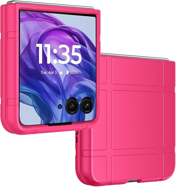 Motorola RAZR Plus2026/2025/2024用グリッドシリーズ スマホケース - ホットピンク