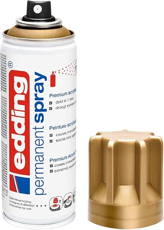 edding 5200 permanent akrilik sprey boya - altın mat - 200 mlakrilik boya