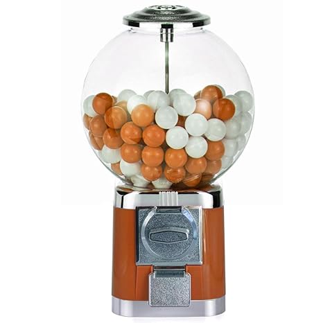 Vending Machine,Big Bubble Gumball Machine with 100 x 32mm Twisters,Countertop Ball Bulk Vending Machine,Ball Bulk Vending Machine(Brown)