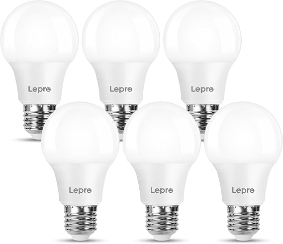 Lepro E27 Screw Bulb, 8.5W, 60W Equivalent, 806lm 2700K Warm White, 6 Pack [Energy Class F]