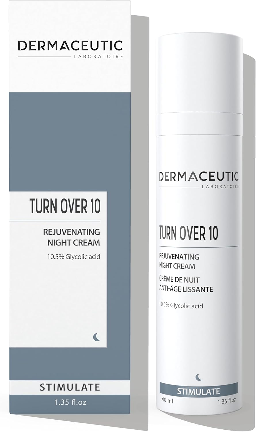 Dermaceutic Turnover - Rejuvenating Night Cream - Anti Aging cream with 10,5% Glycolic acid - Exfoliating, regenerating and age defense face cream - 40ml