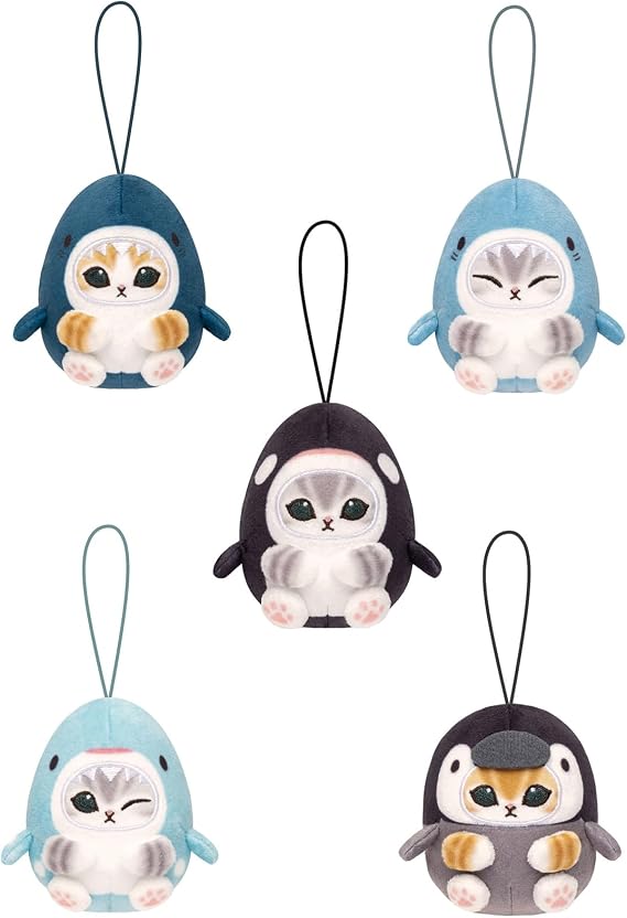 Kouhigh Toys Mofusand 海洋生物 ニャーコロヌイ ぬいぐるみブラインドボックス – かわいい海の動物猫のぬいぐるみコレクション、ミステリーボックス5つのスタイルのうちランダム1つ