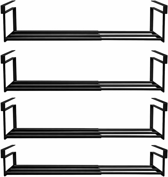 Microcase Dolap içi Ekstra Alan için Metal Ayakkabı Standı 10x20x40-65 CM 4 ADET AL5457 (Siyah)