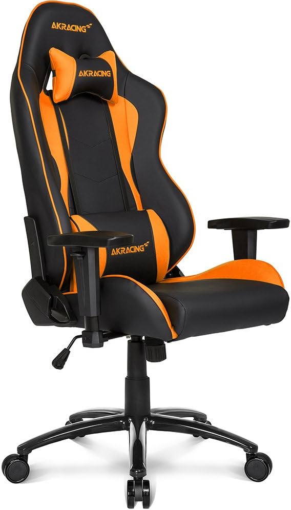 AKRacing Nitro V2 Gaming Chair, Desk Chair, Orange, High-Durability PU Leather, 180° Recline, For Home, Remote Work