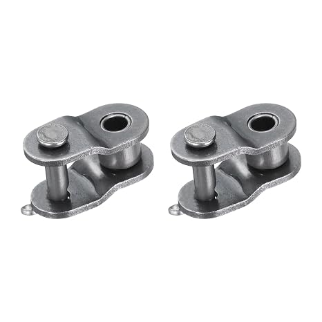sourcing map 2Pcs #420 Chain Offset Half Link Roller, 1/2" Pitch Carbon Steel, Standard Chain End Connector Split Links