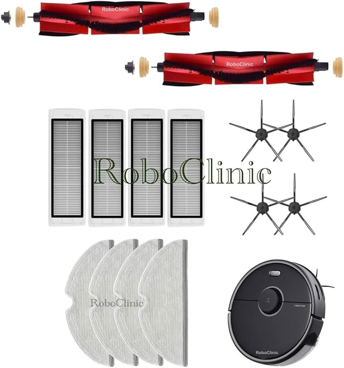 Roborock S5 Max Robot Süpürge Uyumlu Fırça, Hepa Filtre, Mop Seti - 14 Parça