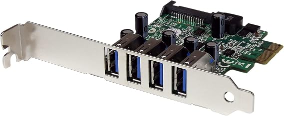 StarTech 4-Port PCI Express USB 3.0 Controller Card, 5Gbps (PEXUSB3S4V)