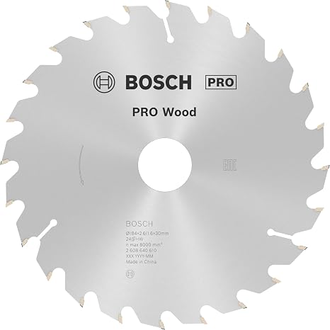 Bosch Professional Accessories Daire Testere Bıçağı, Gri, 184 x 30 x 2, 6 mm, 24, 1 Adet