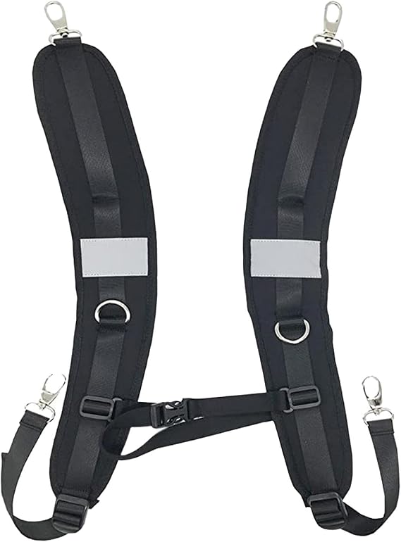 2 Padded Shoulder Straps, Adjustable Backpack Straps, Waterproof Bag, DIY Accessories, Practical Spare Parts, Black Diving Fabric, 58cm