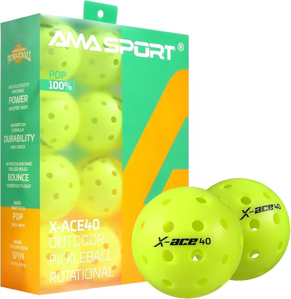 Pickleballs | Outdoor Pickleball | Neon | Dozen/Pack of 12 | USAPA Approved and Sanctioned for Tournament Play, Professional Perfomance