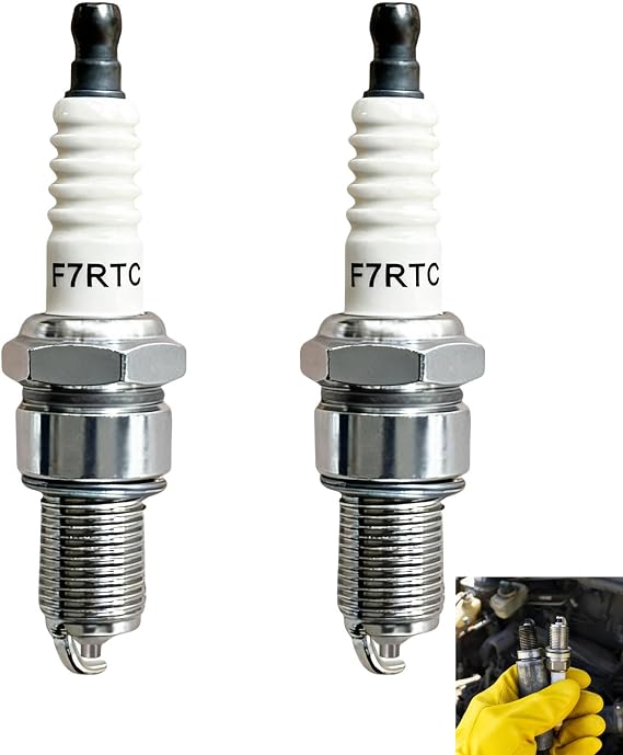 2 PCS F7RTC Spark Plug Replacement, Car Spark Plug Compatible With NGK 5534/BPR7ES V-line-19 BOSCH 7992/WR5DC Champion 332/RN7YC DENSO W22EPR-U AC Delco R41CXLS OEM for Motorcycles Engines Generators