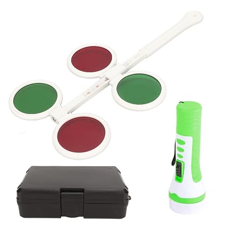Worth 4 Dot Light Electronic Portable Eye Suppression Check Binocular, Professional 4 Dot Binocular Test for Children and Adults, Clinical Test Tool with Adjustable Pupil Distance