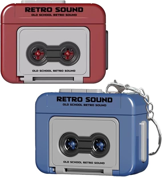 Mini Retro Recorder Tape Keychain Creative Tape Recorder Keychain Mini Cassette Player Keychain 3 Songs Portable Keychain Pendant for Backpack Handbag 2pcs