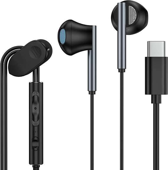 USB C Samsung Kulaklıklar Kablolu Kulaklıklar Samsung Galaxy S25 Ultra S24 FE S23 Artı A16 5G A36 A56 A26 A06 A15 A54 S22 S21, iPhone 16e/16 Artı/16 Pro Max/15, Android USB C Kulaklık Kablolu Pixel 9